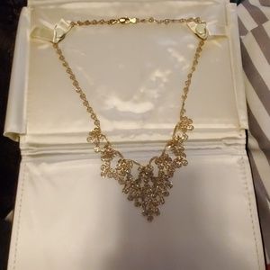 Diamond cut gold necklace